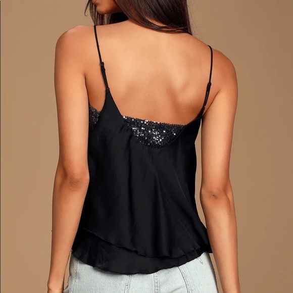 Free People Turn It On Black Cami Sequin Tank Top - Picture 10 of 11